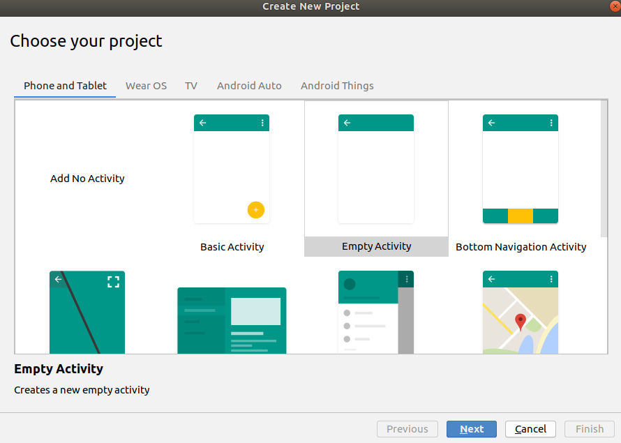 Create New Project 1